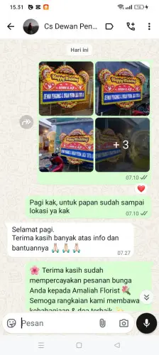Testimonial Papan Bunga Pernikahan palanyar